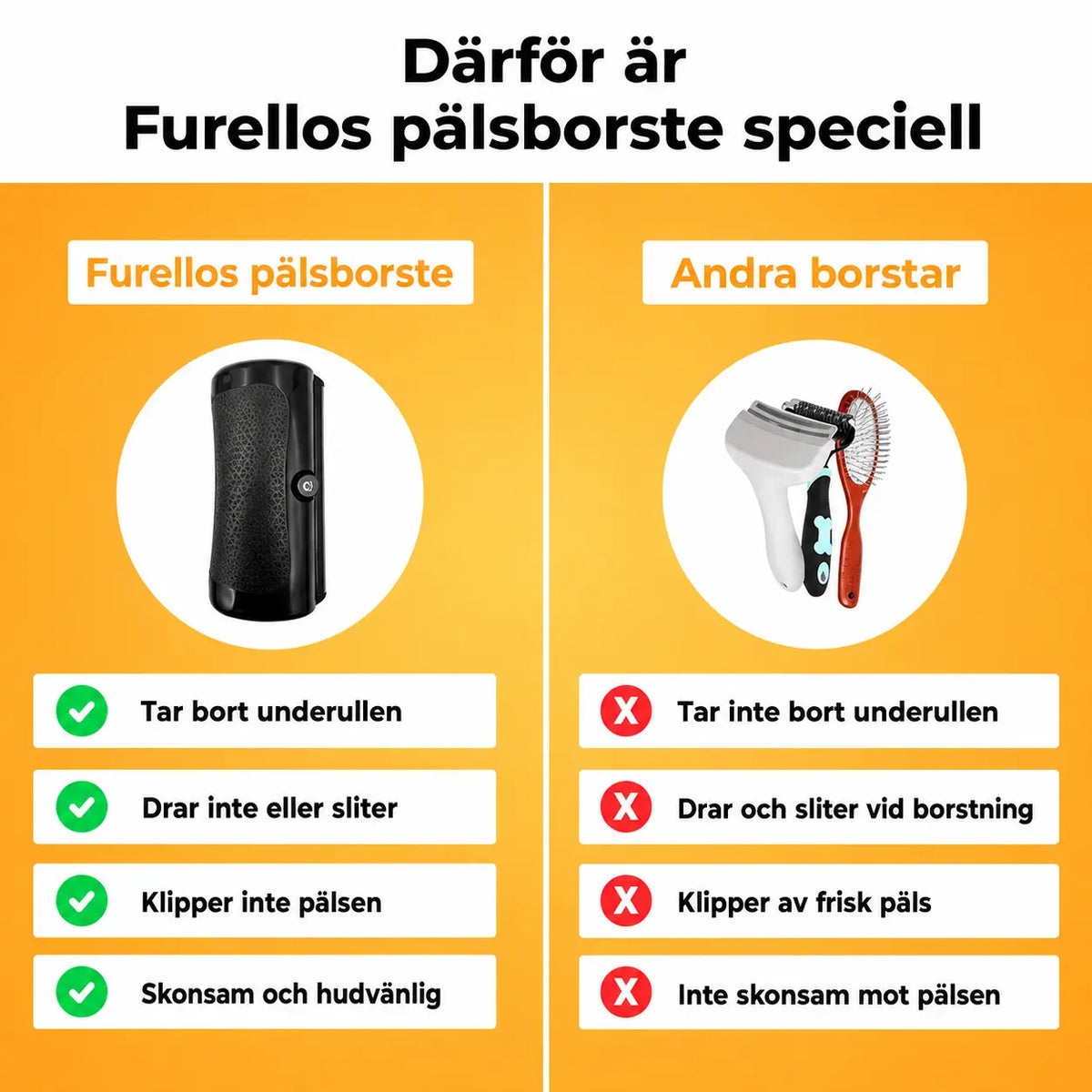 Furello™ Pälsborste - Den smarta lösningen mot löst hundhår